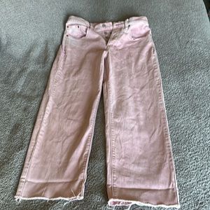 Like new lucky brand 90’s loose high rise crop pink jeans size 8/29